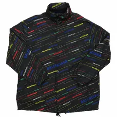 極美品 19SS バレンシアガ BALENCIAGA ロゴプリント テクニカル ジャケット ブルゾン アウター サイズ34 Allover Logo Technical Jacket 571266 TEL17 メンズ レディースのサムネイル