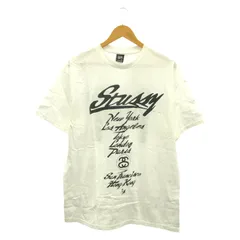 【中古】00s Stussy × WTAPS World Tour Design Tee サイズL ホワイト シミ有 ステューシー ダブルタップス オールド[17]