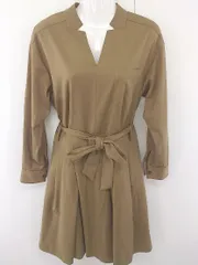 ◇ ◎ crolla クローラ Aquagirl ウエストリボン付き 長袖 ロング ワンピース サイズ36 ブラウン系 レディース  【中古】 【1203290003129】