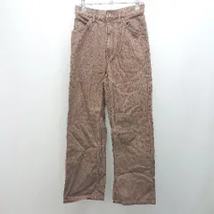 ◇ UNIQLO U ユニクロ レギュラーフィット ストレート ハイライズ 厚手 デニムパンツ サイズ23 ブラウン レディース E 【1306260037442】