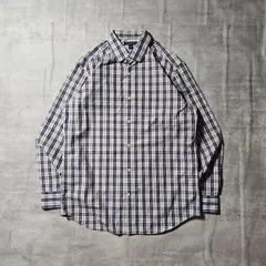 『 BANANAREPUBRIC / バナナリパブリック 』 チェックシャツ / Lサイズ / パープル色 コットン100%のハリ感のある生地を使用 適度なフィット感と着心地の良さを実現 パープル色とホワイト色のカラーバランスが絶妙で大人の雰囲気