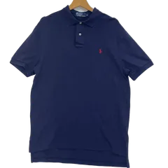 Polo by Ralph Lauren ポロバイラルフローレン 90年代 90’s ポロシャツ 半袖 ワンポイント刺繍 ポニー刺繍 オーバーサイズ  ビッグシルエット Mサイズ ネイビー