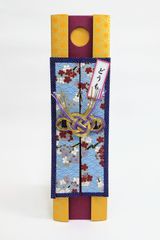コロコロコイン 彩どりおふだ 友禅和紙 青海波に梅の木 水色 金色が華やかな加賀友禅  麻の葉 黄色 御祝儀 ご長寿お祝い 手作りの想いが伝わります