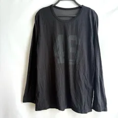 GUジーユー長袖TシャツメンズL黒ブラック系カジュアルシンプル薄手ロゴ