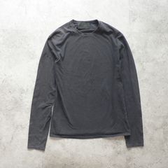 【90s】vintage Prada black dark navy long sleeve T-shirt archive
