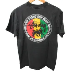 ステューシー STUSSY 90s ヴィンテージ Tシャツ カットソー USA製 半袖 黒 ブラック M 1124 STK