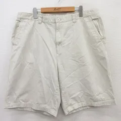 W38/古着 カルバンクライン ショート パンツ ショーツ メンズ コットン 薄ベージュ系 カーキ 25sep03 中古 ボトムス 短パン ショーパン ハ