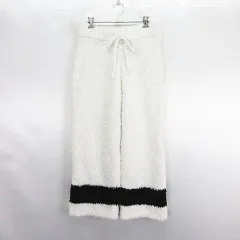 ジェラートピケ gelato pique ×JOEL ROBUCHON ルームウェア パンツ ボトムス ロング丈 ウール混 カシミヤ混 F ホワイト×ブラック ※EKM