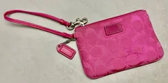 SN578 COACH コーチ シグネチャー ミニポーチ キャンバス ピンク