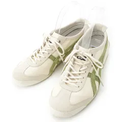 オニツカタイガー レザー MEXICO 66 ローカット スニーカー シューズ F130924 ホワイト×グリーン系 24.5【中古】