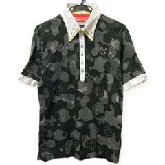 PUMA プーマ メンズ ポロシャツ 半袖 総柄 薄手 サイズO 管理あ8