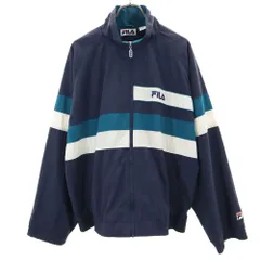 フィラ 90s オールド ナイロンジャケット L ネイビー FILA メンズ 古着 【240412】