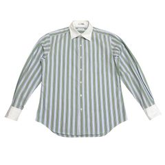 中古 ポールスミス PaulSmith 長袖 クレリックシャツ クリーニング済み ストライプ柄 メンズ Lサイズ