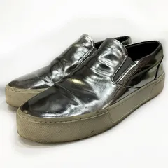 バレンシアガ BALENCIAGA スリッポン スニーカー 436345 レザー 41 27cm シルバーカラー ☆AA★ ■GY35のサムネイル