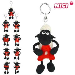 키 홀더 콩 가방 양의 숀 알파벳 마스코트 10cm NICI 니키 봉제 인형 키 체인 열쇠 고리 잡화 스트랩 가방 매력 푹신 푹신 선물 귀여운 멋쟁이