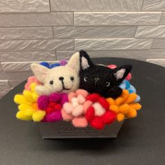 受注制作] おめかしフレブルちゃん 羊毛フェルト フレンチブルドッグ