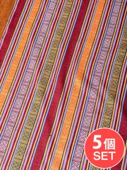 【5個セット】〔50cm切り売り〕ネパール伝統のコットン織り生地　薄手〔幅約107cm〕 / セット ネパールゲリ アジ