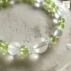 【14.5cm】ペリドットとアイスクォーツのブレスレット