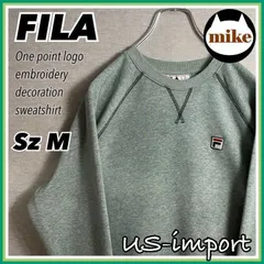 【US輸入】刺繍ワンポイントロゴ スウエット M グリーングレー