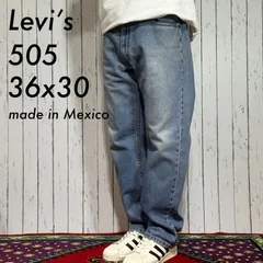 メキシコ製 Levi's リーバイス 505 W36 L30 メンズ ジーンズ デニムパンツ レギュラー ストレートフィット ワイドバギー インディゴブルー オリジナルレングス 20202887