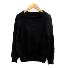 ジャイロ JAYRO ニット カットソー 長袖 オフネック 無地 ウール混 M 黒 ブラック /SY33 ■MOのサムネイル