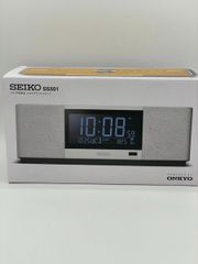 セイコークロック 目覚まし時計 置き時計マルチサウンドクロック スピーカー ラジオ聴取 アラーム デジタル Bluetooth 白 SS501A　No.76