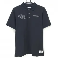 【超美品】ジャックバニー×パーマン 半袖ポロシャツ 黒×白 パーマン刺しゅう メンズ 5(L) ゴルフウェア 2024年モデル Jack Bunny