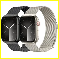 【特価商品】Series Ultra2/Ultra/9/SE2/SE/8/7/6/5/4/3/2/1 バンド バンド 対応、ステンレス留め金製 Watch 男女兼用 Apple 49mm、コンパチブル 長さ調節 45mm 強力な磁 44mm 42mm 通気 4