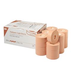 3M(TM) マルチポア(TM) ライトブラウン 粘着性綿布伸縮包帯 2733-25 テープ巾×全長 25mm×5m 1