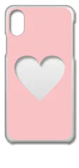 【新品未使用】iPhone X iPhone Xs アイフォンX XS クリア ハードケース (ピンク)  ハート窓 アレンジ くすみカラー カバー スマホケース cl-iphonex-362