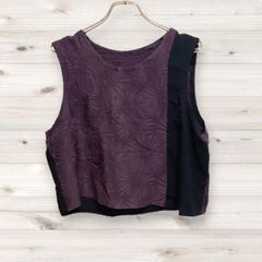 C0954 ヴィンテージ Vintage ブラウス ノースリーブ 紫 花柄 総柄