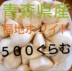 中粒　５００ぐらむ　ニンニク　青森県産にんにく　福地ホワイト　ばら　青森にんにく直売所