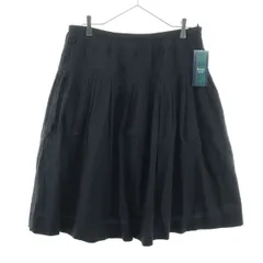 美品 KEITH キース ミモレ丈 ギャザースカート 44 ブラック レディース 古着