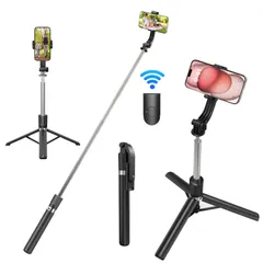 新品 android対応 セルカ棒 iPhone用 コンパクト 軽量 360°回転 携帯 170CM長い リモコン付き 一脚兼用bluetooth無線 旅行 写真＆動画を撮る 三脚 セルフィー＆生放送に最適 スマホ (黒 Rakumin自撮り棒 170CM)