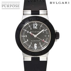 ブルガリ BVLGARI アルミニウム AL29TA ヴィンテージ レディース 腕時計 デイト ブラックカーボン ラバー クォーツ Aluminum 90291280