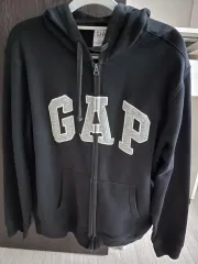 GAP 黒 弱起毛 ジップアップパーカー フード付き M サイズ