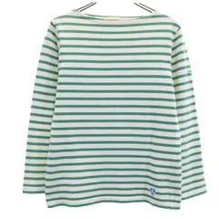 ORCIVAL オーシバル フランス製 ボーダー柄 長袖 ボートネック バスクシャツ 0 ホワイト カットソー レディース 古着