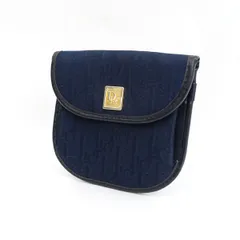 Christian Dior / クリスチャンディオール ◆トロッター コインケース ネイビー ブラック オールド 【財布/サイフ/ウォレット/wallet/コイン】 ブランド【中古】 
