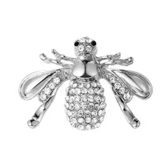 蜂 ブローチ シルバー キラキラ レディース アンティーク調 襟 ピン カジュアル かわいい おしゃれ  金運 幸運 縁起物 エレガント ギフト 贈り物 贈りもの 新品