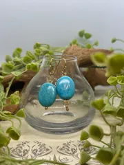 ターコイズとチェコビーズのピアス(ハート)