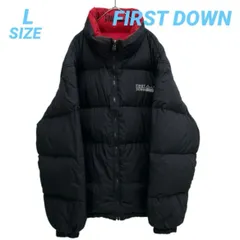 FIRST DOWN ファーストダウン リバーシブル ダウン ダウンジャケット ブラック/レッド メンズ 冬 ゴーゴー古着久喜倉庫店B10087