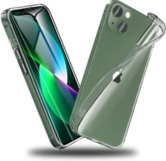 iPhone13 mini 用 ケース クリア 5.4インチ 全透明 超耐衝撃 薄型 ドイツバイエル製TPU素材 20倍黄変防止 ソフトケース ワイヤレス充電 レンズ保護 ストラップホール付き 指紋防止 アイフォン13 ミニー用カバー クリスタル・クリア
