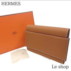HERMES エルメス パッサンコンパクト 財布 エヴァーカラー ゴールド A刻印 ユニセックス 中古