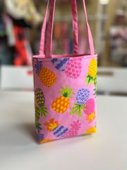マグバッグ　パイナップル　ピンク地　ミニトートバッグ
