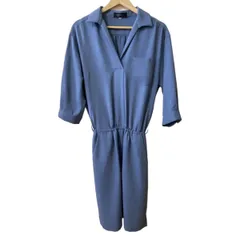 JUSGLITTY(ジャスグリッティー) ワンピース サイズ1 S レディース - ライトブルー Vネック/七分袖/ひざ丈