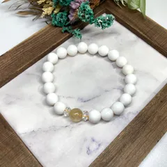 ルチルクォーツ&ホワイトオニキス ブレスレット パワーストーン   / メンズ レディース 男性 女性 金運 仕事運 お守り ▲