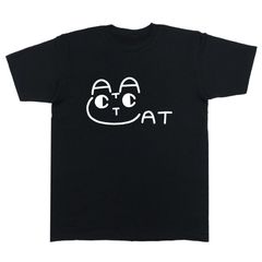 Tシャツ 半袖 カットソー トップス メンズ レディース ユニセックス 猫 ネコ CAT ワンポイント 文字 S/S TEE ブラック 黒 ALLC-BLK