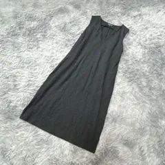 【良品】ANGELIEBE  エンジェリーベ  マタニティワンピース  ロングワンピース  Vネック  両サイドファスナー  レーヨン混  (M-L)  上品  大人カワイイ  レディース  グレー系  灰色【送料無料】