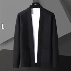 [L]メンズ 服 シンプル ファッション オシャレ 大人 かっこいい 大きいサイズ ストリート 紳士服 春　秋 カーディガン セーター 薄手 Vネック アウター カジュアル ジャケット ゆったり