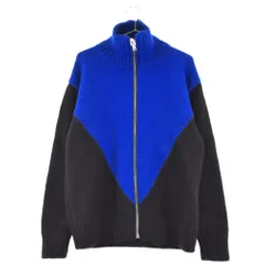 JIL SANDER (ジルサンダー) バイカラードライバーズニットジャケット JSMT752038 ブラック/ブルーのサムネイル